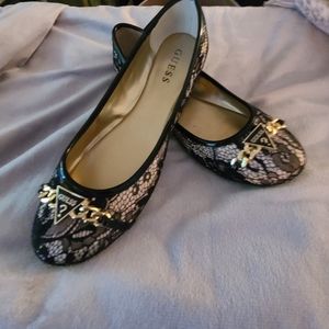 GUESS LACE ROSE GOLD BALLET FLATS BRAND NEW SIZE 8